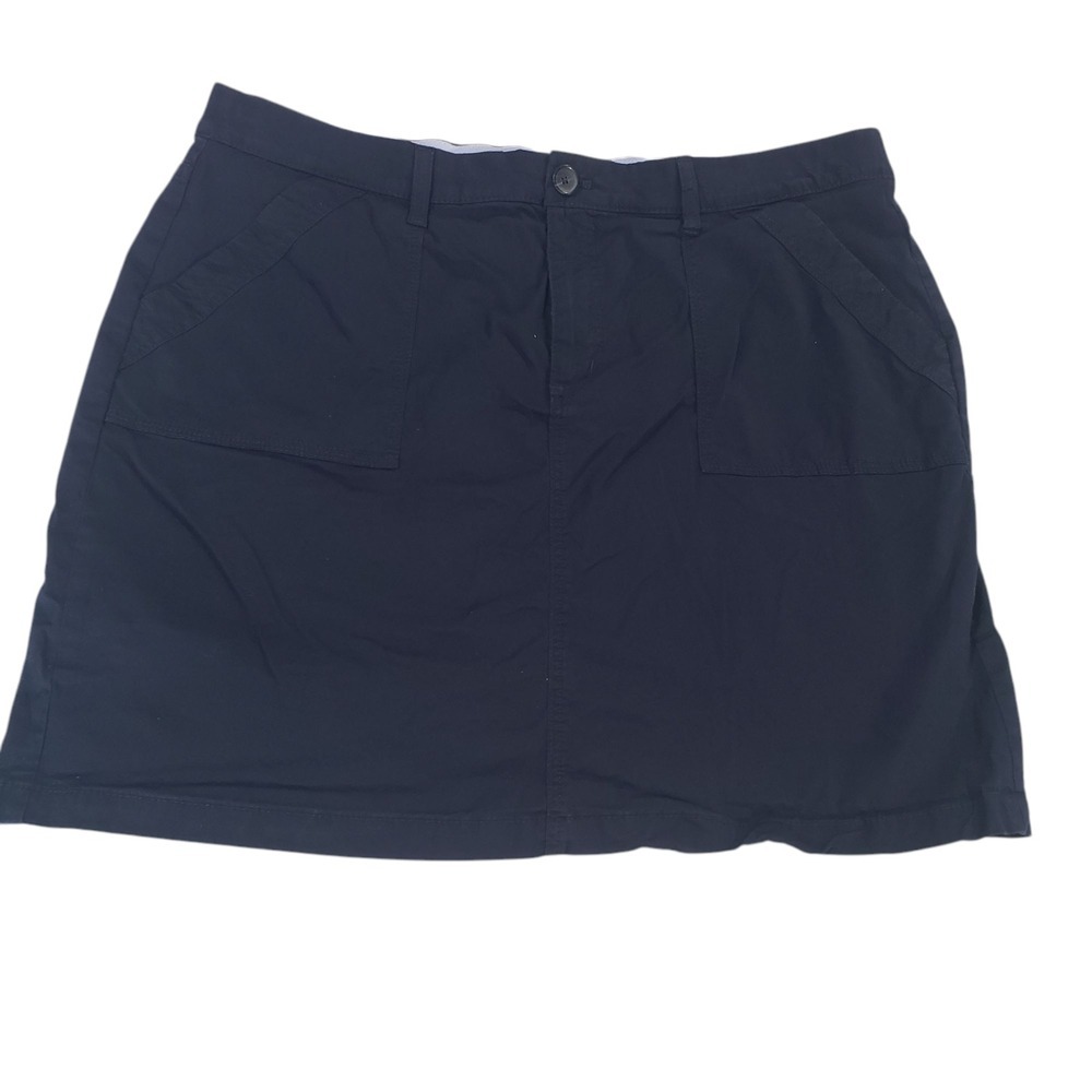Croft & Barrow A LIne Mini Skort Womens Black 16W Canvas Stretch City Casual
